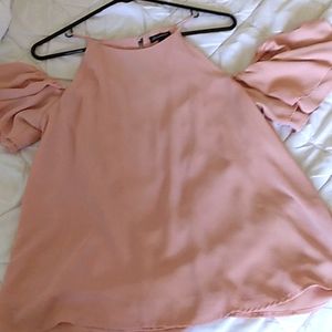 Shinestar Pink Short -sleeved shirt with ruffles XL